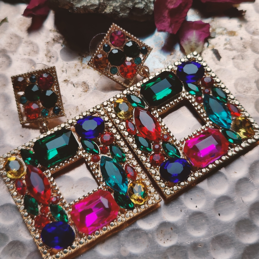 Colorful Rhinestone earrings